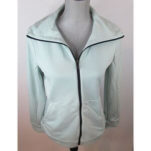 Women's Small Adidas Mint Green Long Sleeve Full‎ Zip Track Jacket - EUC